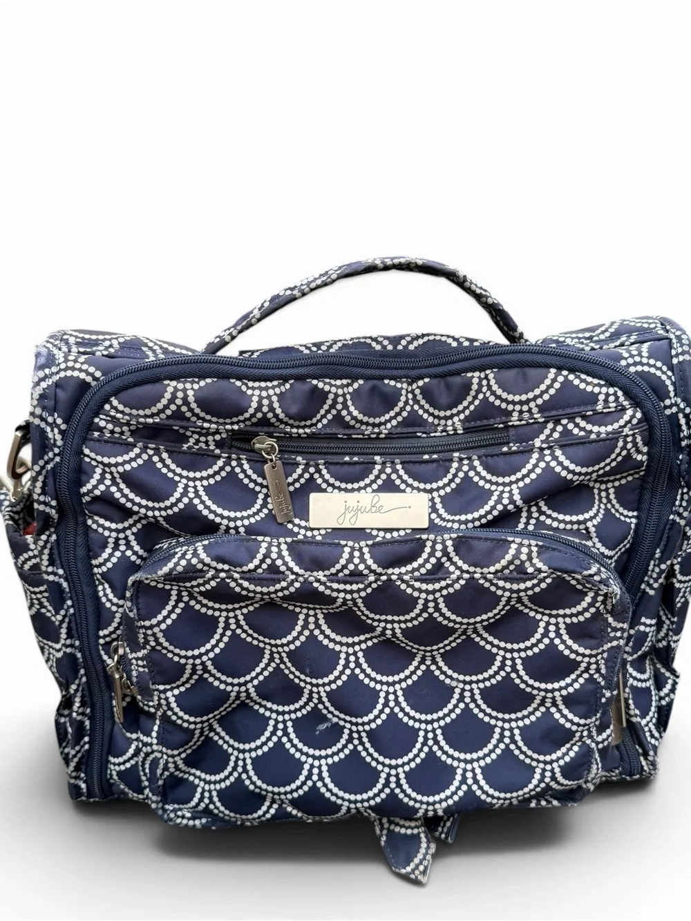 Jujube BFF Diaper Bag Backpack Navy‎ Dot Print Changing Pad